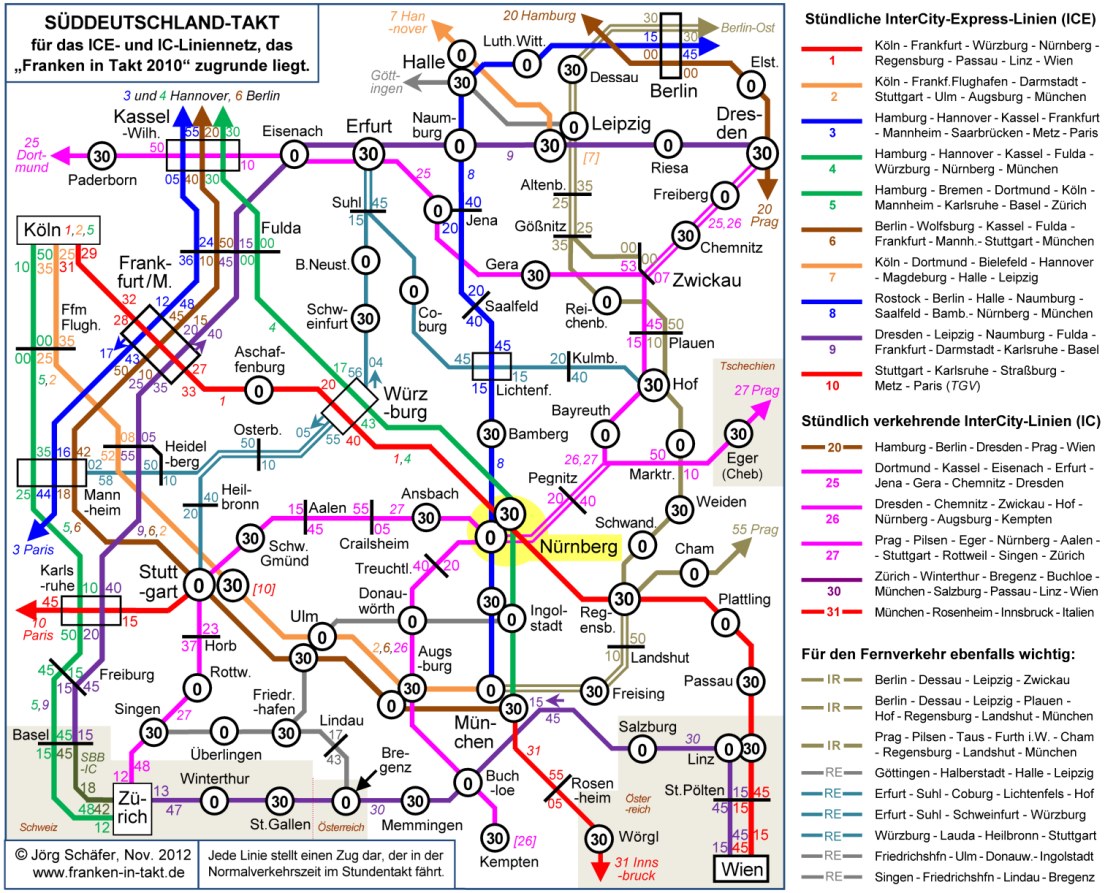 IC- und ICE-Liniennetz
